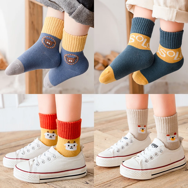 儿童袜子2024秋冬季棉袜加厚保暖男中筒童袜女童秋季宝宝袜子春秋