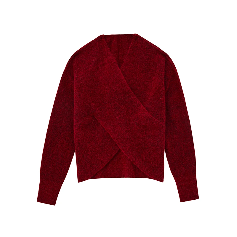 NAVST秋冬V领设计感毛衣 C2110368MY4百搭开衫羊绒时尚宽松