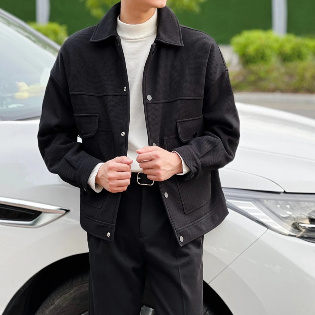 【老粉专享】329华夫格短款保暖加棉夹克衫男加厚休闲青年百搭外套