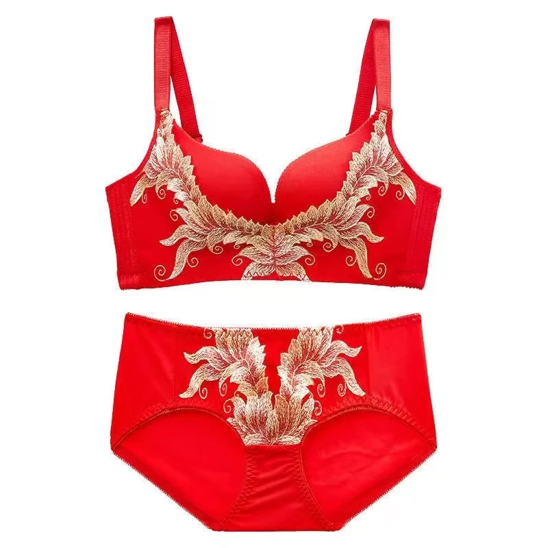 【天邑严选】黛凡妮新年红内衣【婚嫁内衣套装】ZW53081