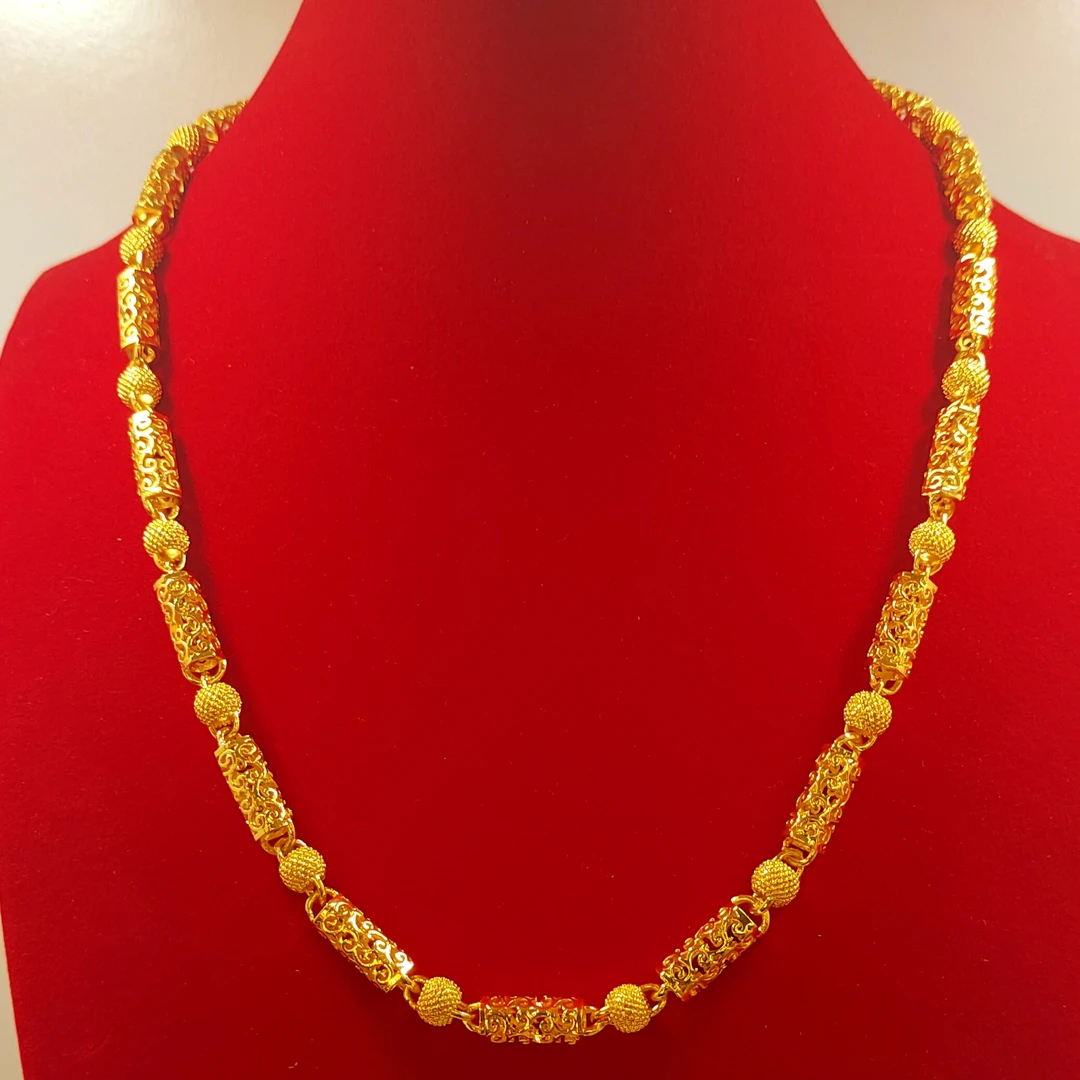 合金项链  帝王祥云项链 镂空手工工艺 轻奢百搭经典 男士金色