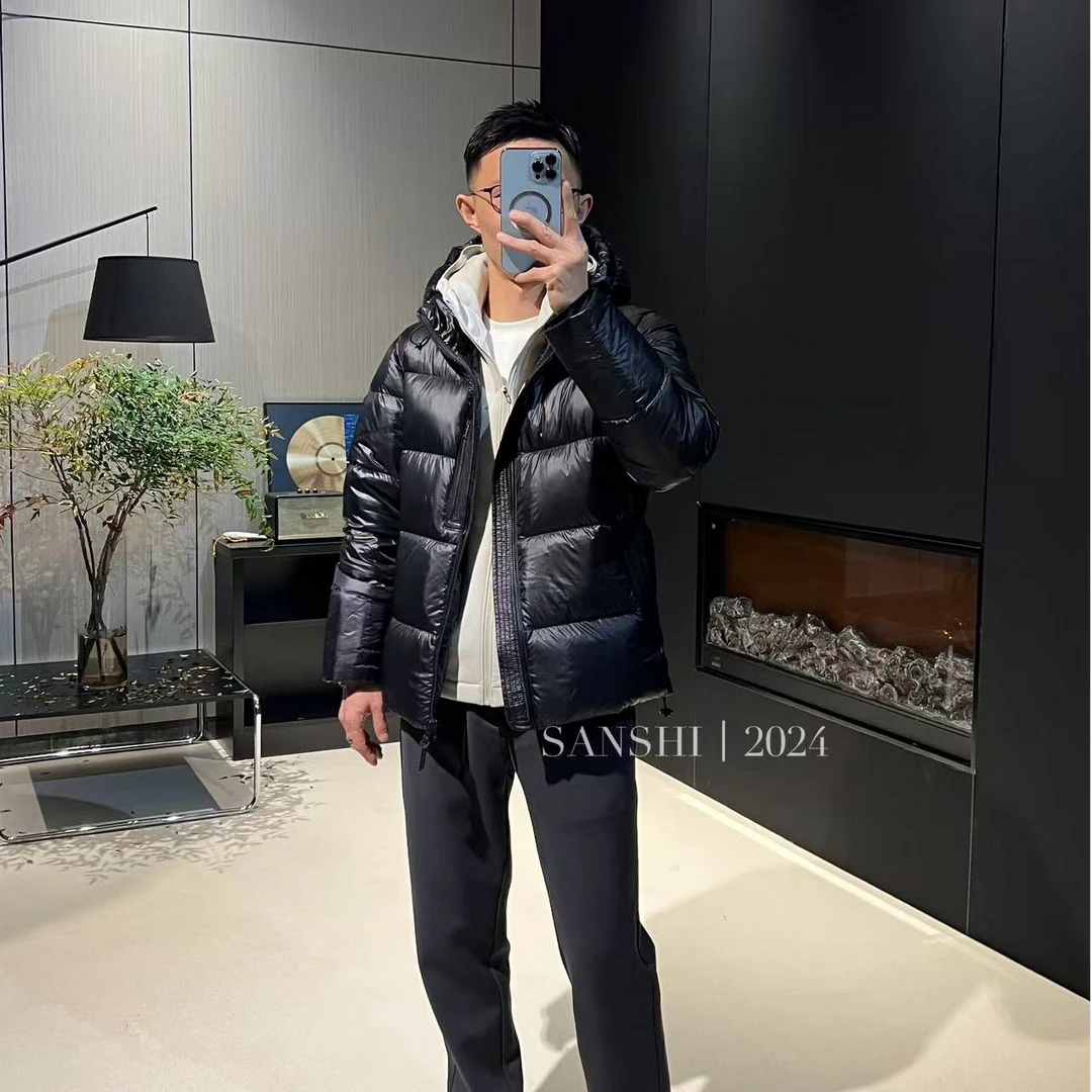 【T*F狠货】寒冬加厚轻盈保暖 连帽塔夫稠纱直充羽绒服夹克外套男士