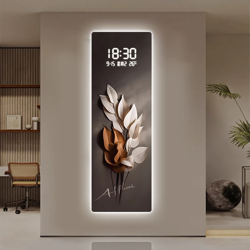 2026新款家大业大轻奢挂画电子时钟玄关创意挂钟表客厅装饰画