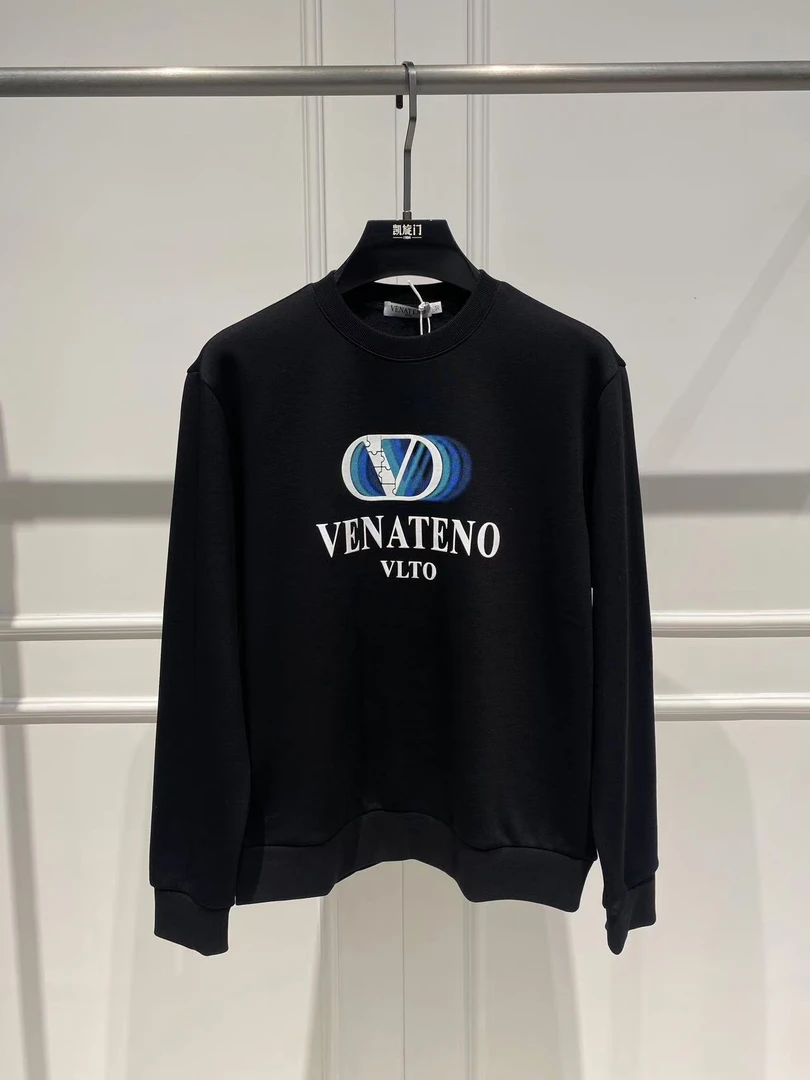 VENATENO秋冬新款圆领套头卫衣长袖男士T恤薄绒舒适休闲运动68377