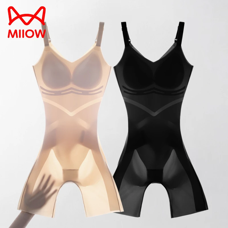 MiiOW/猫人果冻胶超薄连体塑身衣免穿文胸无痕收腹提臀美体紧身衣