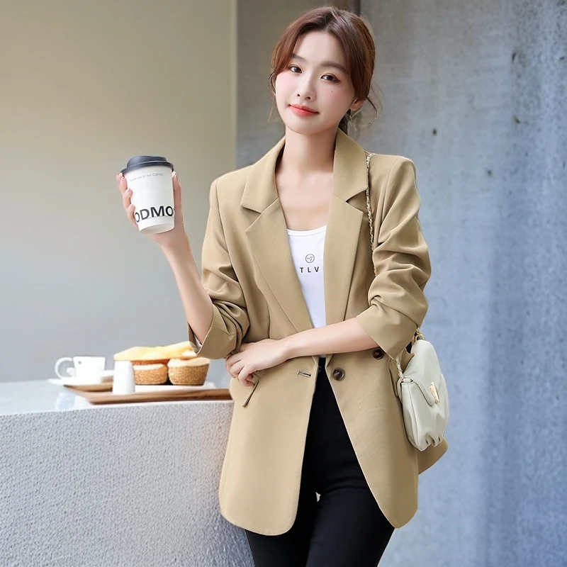 西装外套女秋季春秋休闲韩版宽松网红高级感女装西服流行港风上衣