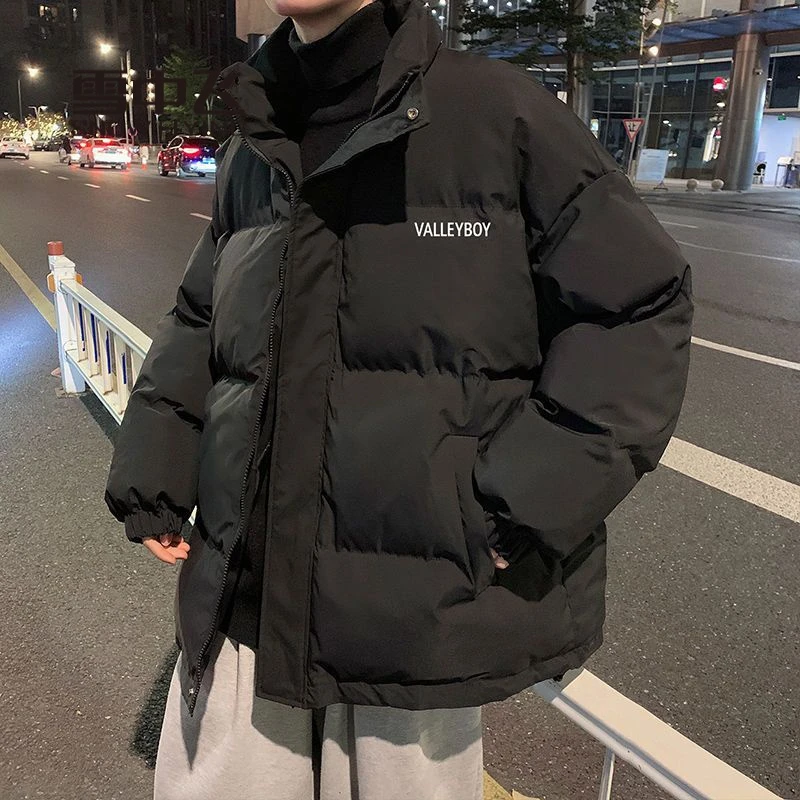 雪中飞羽绒服羽绒服男士外套连帽潮流宽松冬装加厚港风in短款假两