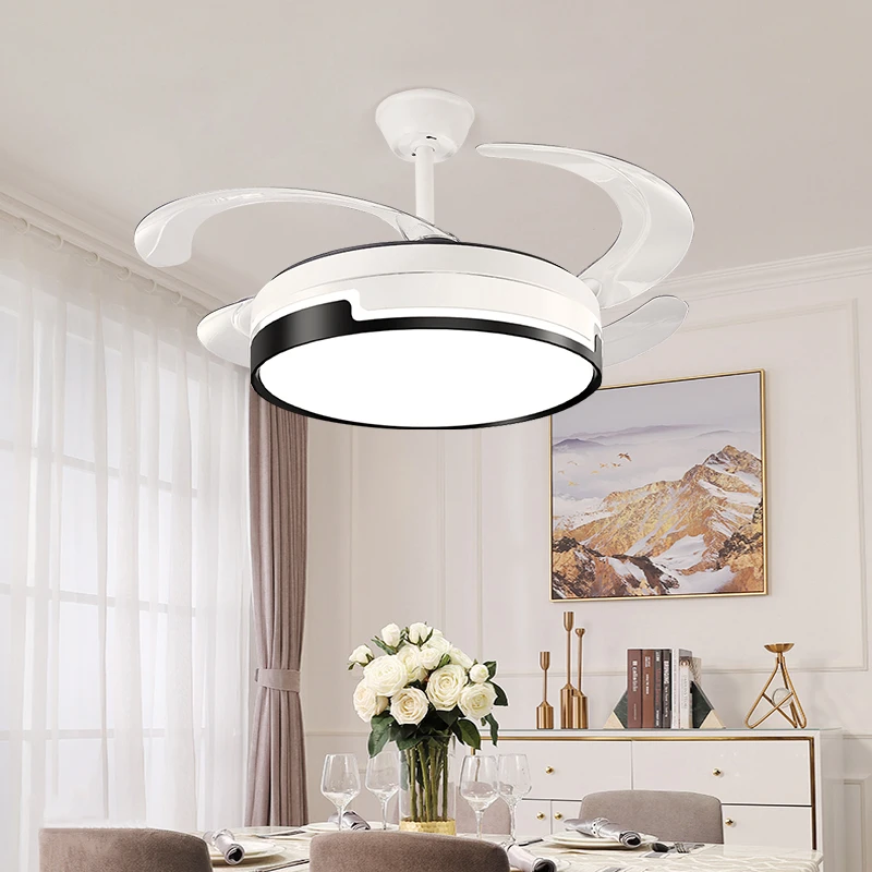 Gudi/固帝餐厅风扇灯吊扇灯电扇灯隐形风扇灯北欧简约时尚大风力