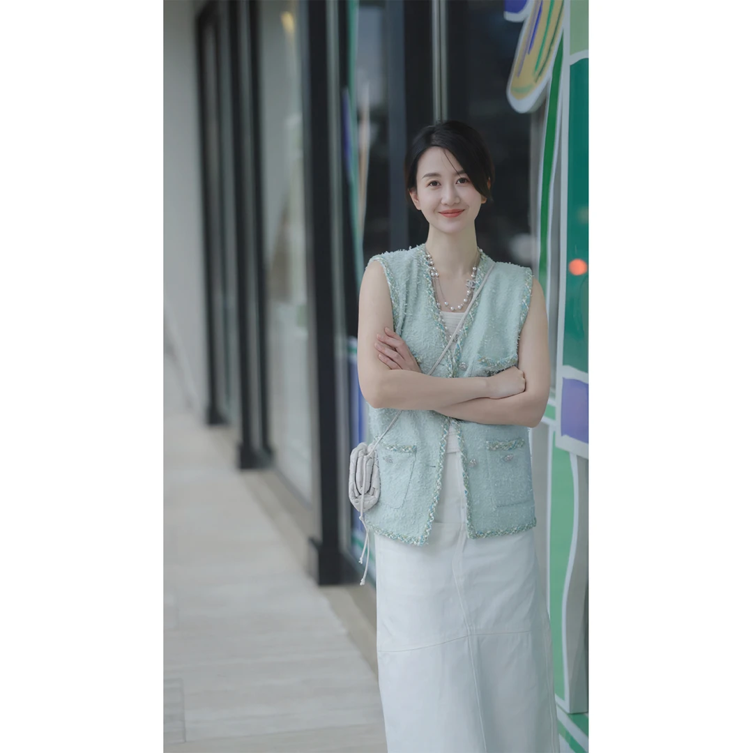 ulight【薄荷曼波】奢牌御用英国进口羽毛纱高级感小香风马甲