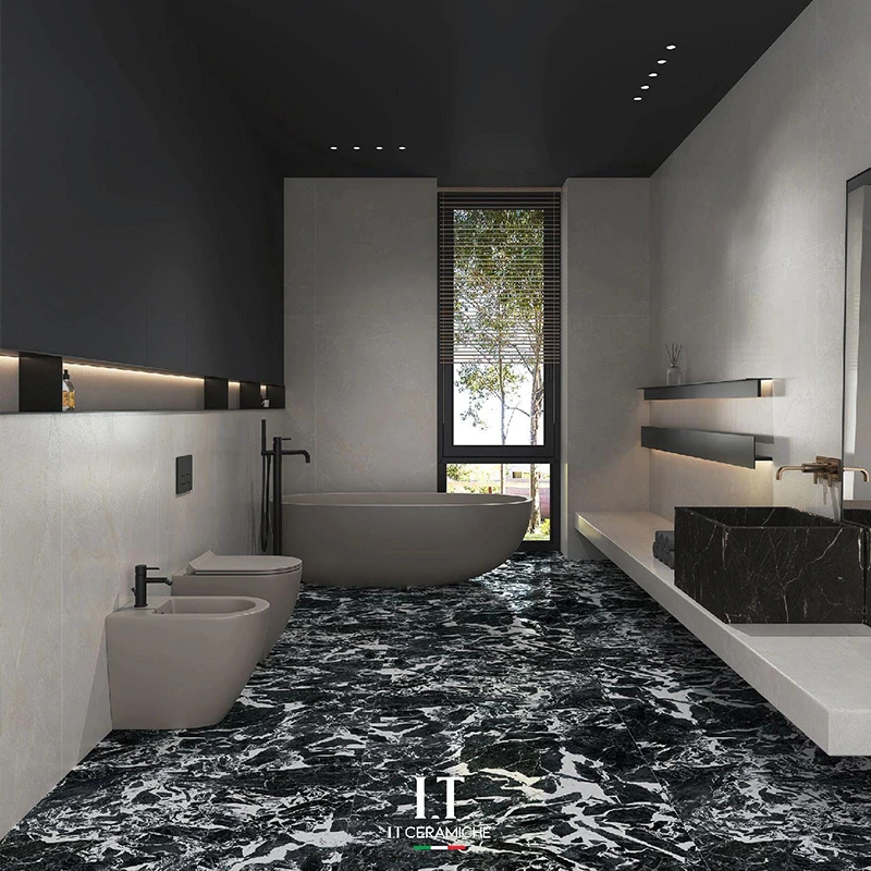 广东佛山通体大理石瓷砖900x1800客厅连纹奢石地砖深色地板砖墙砖