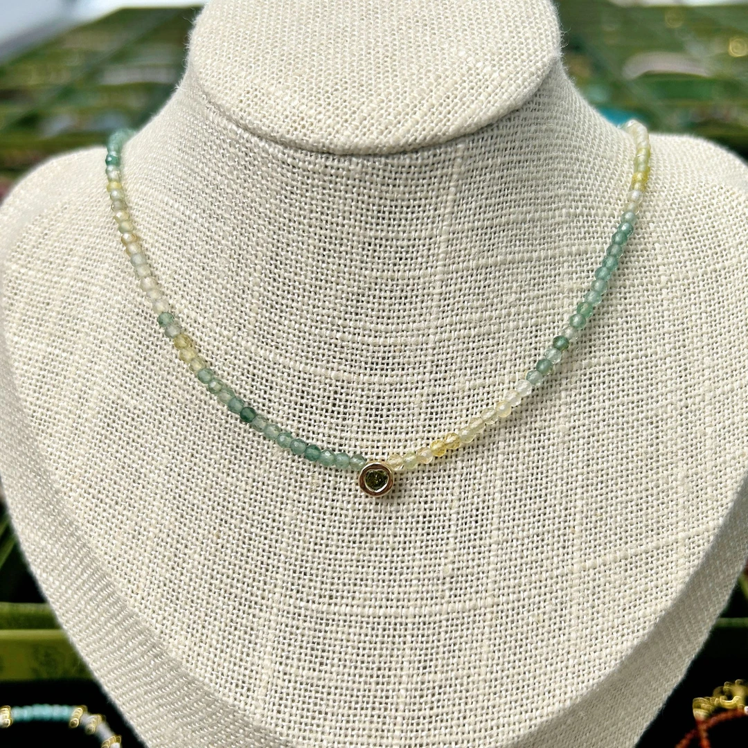 8068渐变色水晶时尚手工轻奢百搭锁骨链