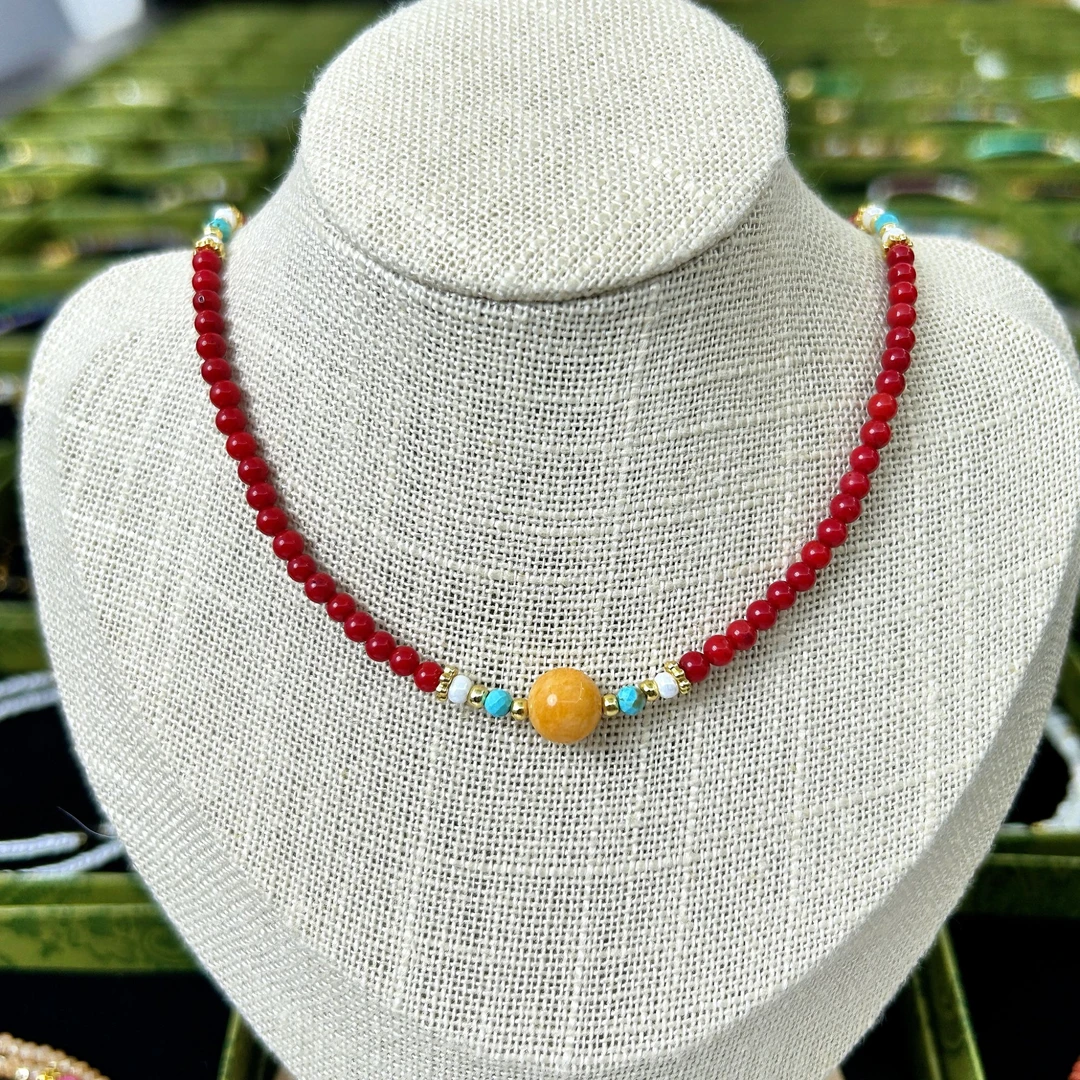 8312百搭红色气质锁骨链