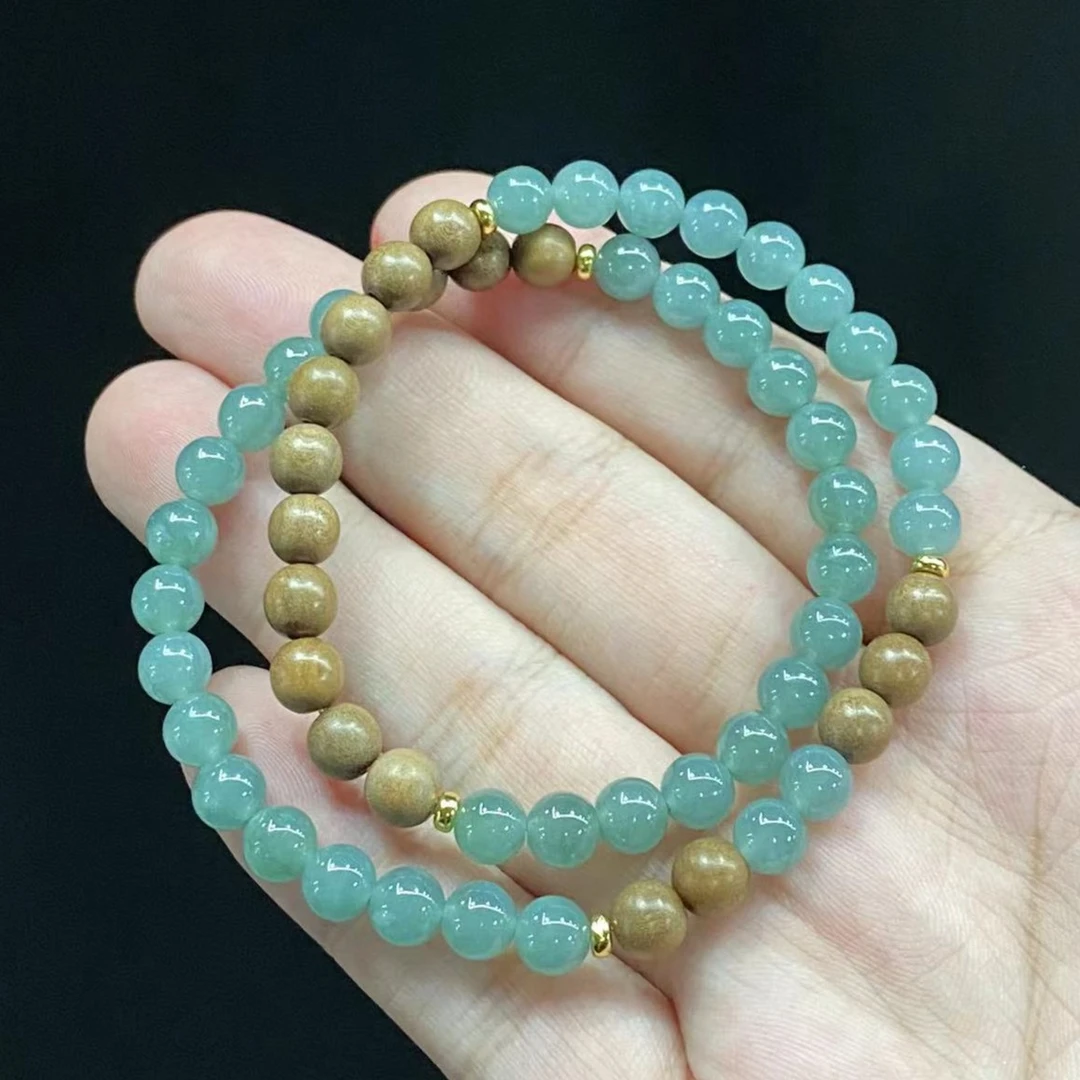 TH1219-2021-62檀香木翡翠珠串（一件/多样性发/约5mm）Q