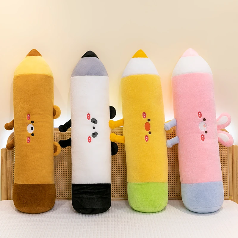 可爱铅笔长条抱枕女生夹腿睡觉专用毛绒玩具卡通玩偶公仔沙发靠枕