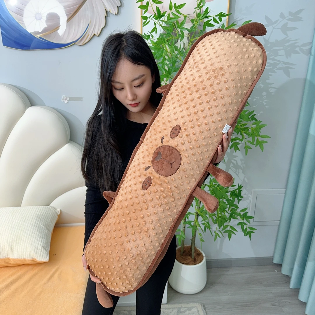 卡皮巴拉抱枕可爱靠垫床头软包靠背女生床上睡觉夹腿侧睡长枕头