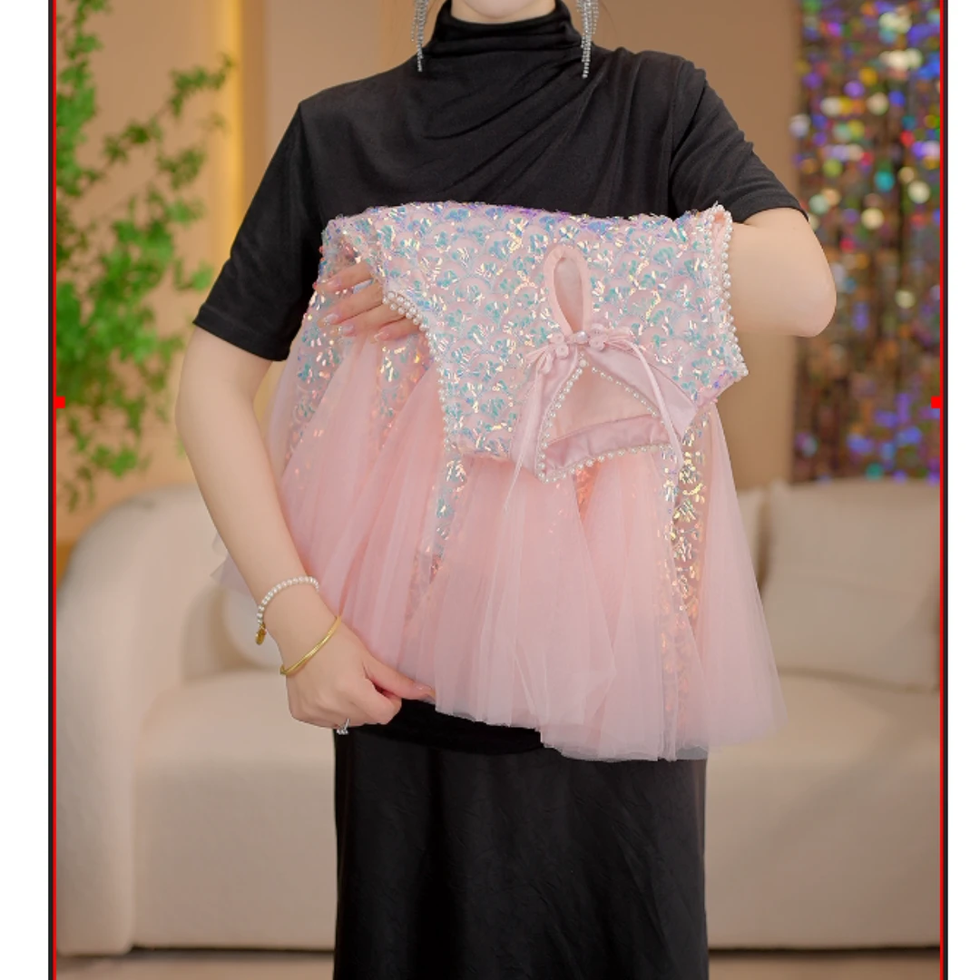 AODUOSEN/奥多森高端定制女童夏季无袖亮片盘扣女童旗袍公主裙