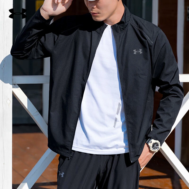安德玛春季STORM男子防泼水梭织健身服训练跑步运动外套休闲夹克
