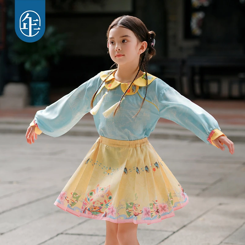 【年富衣年半身裙】女童短款马面裙半身裙夏款儿童汉服新中式裙子