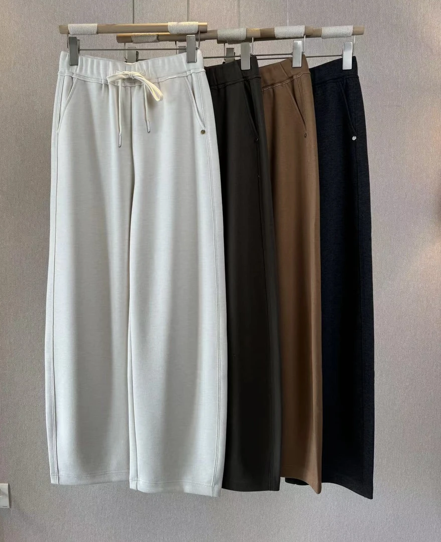 24新款抽绳休闲裤B14851Y95 M7F19时尚百搭宽松垂感纯色潮流抽绳