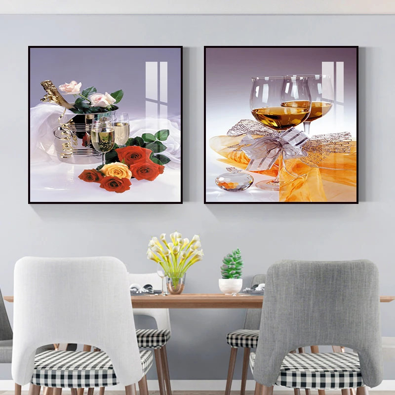 高档餐厅装饰画现代简约餐厅餐桌背景墙挂画轻奢饭厅饭桌墙面壁画
