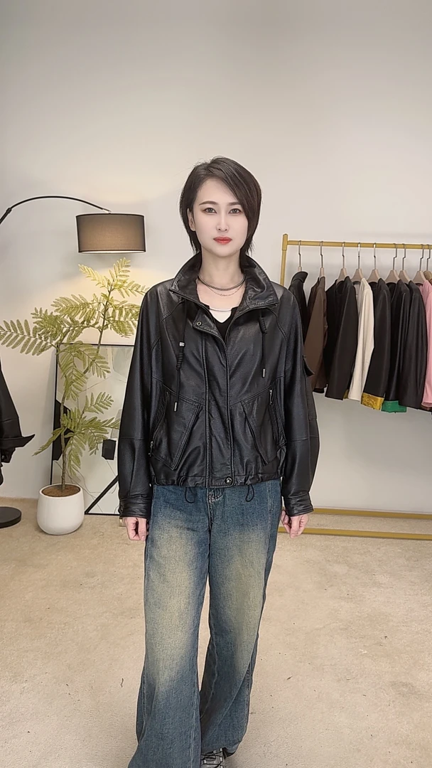 XIYIN98013皮夹克外套真皮衣女春秋时尚百搭高端春秋头层小牛皮新