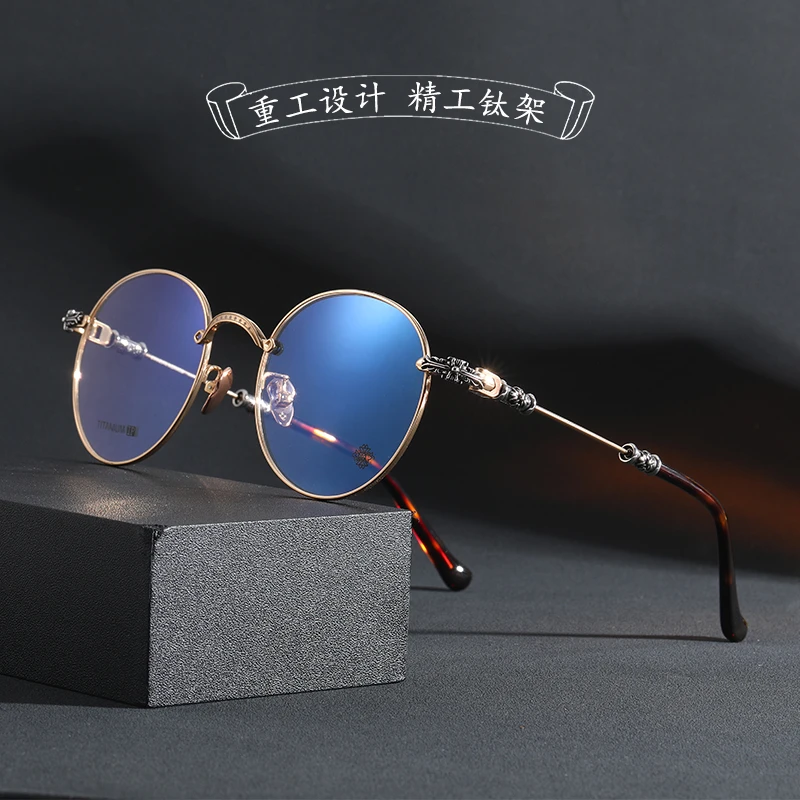 【克家系列】复古圆框防蓝光眼镜女舒适钛架男近视BUBBAI防辐射镜框