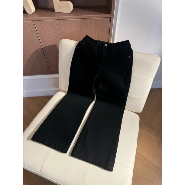 【小黑裤】2024新款加绒加厚一条过冬！高腰九分微喇裤MF-1558