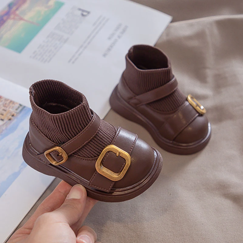 15-25码女童短靴秋季宝宝鞋子秋款儿童袜子靴软底婴幼儿学步靴子