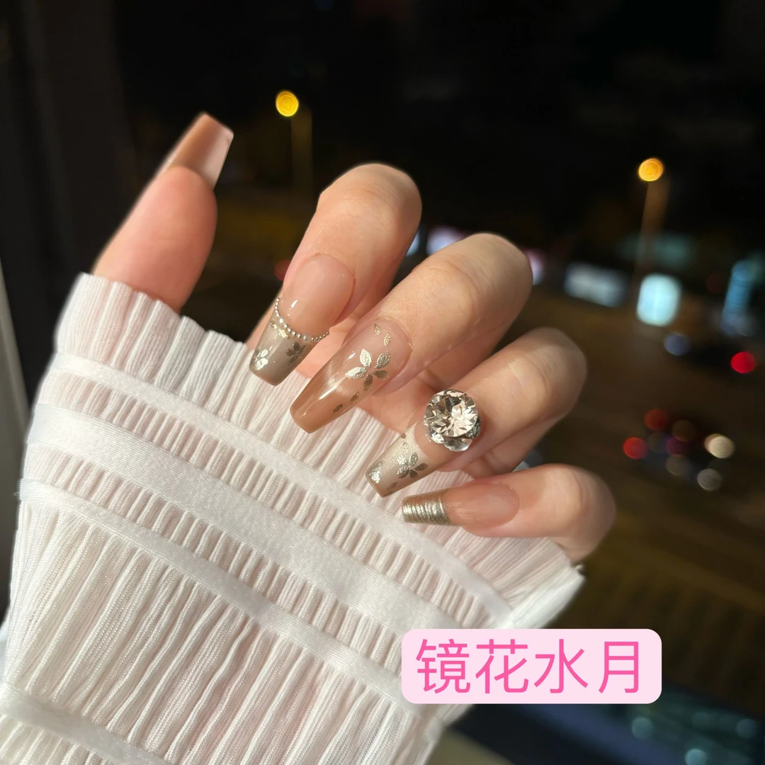 巴仑美【镜花水月】设计师款 水月镜花少女美甲 正儿八经施家华子钻