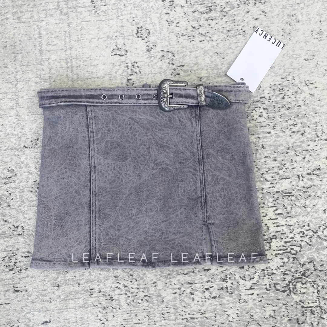 LUCENCY 暗龙纹水洗复古半裙 LEAFLEAF设计师品牌