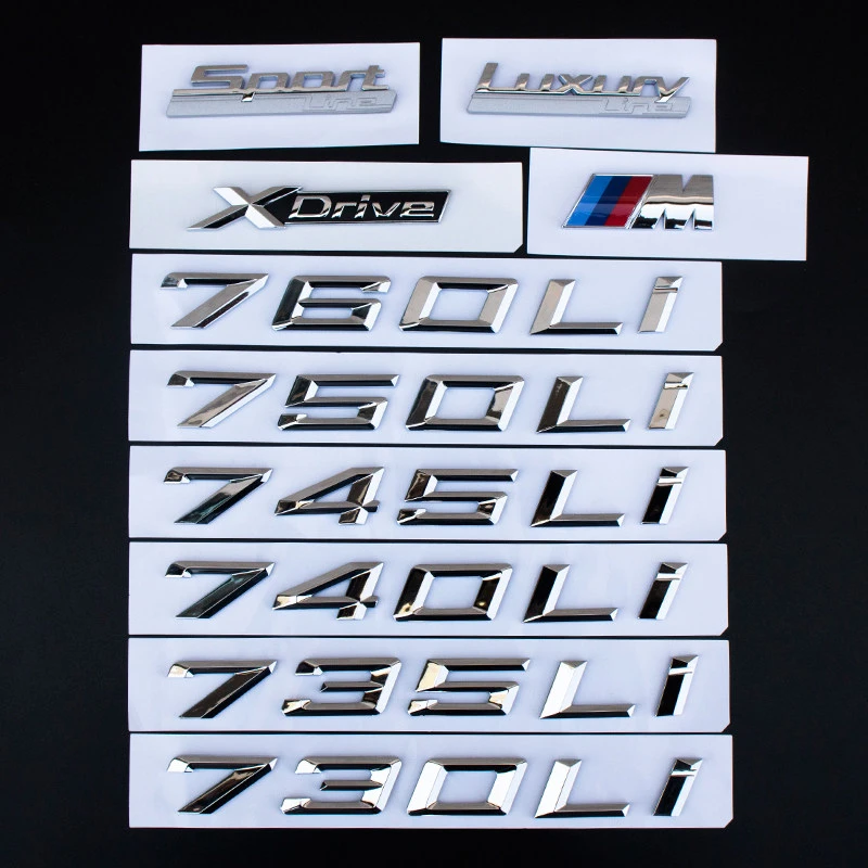24款宝马尾标新7系730LI/740LI/745LI/750LI/760LI字标车标贴黑色