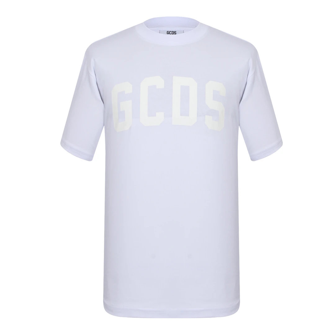 全新未使用 GCDS 男士白色圆领短袖T恤衫