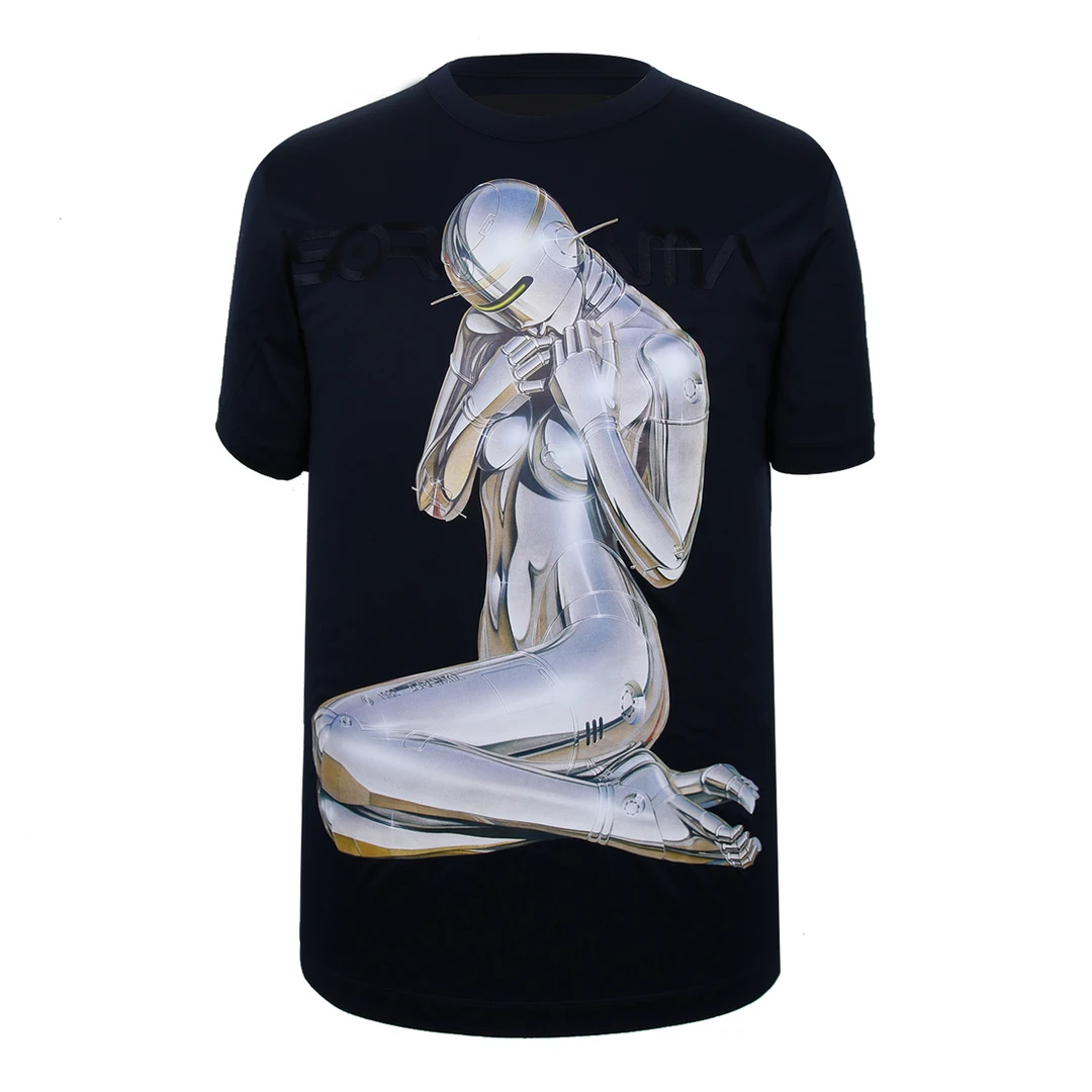 全新未使用  JUUNJ 男士藏蓝色短袖T恤衫