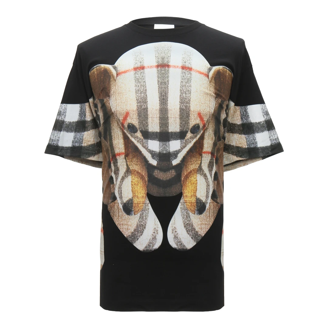 BURBERRY 男士黑色短袖T恤衫