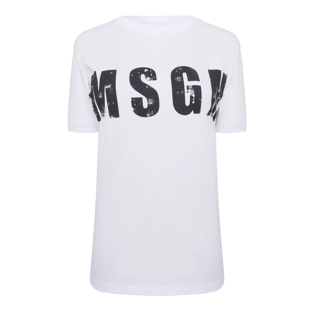 全新未使用  MSGM 女士白色短袖T恤衫