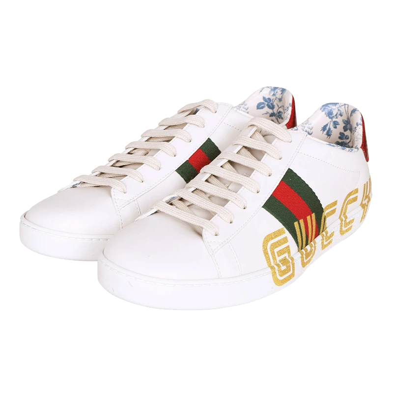 99新 GUCCI/古驰 GUCCI 女士米白色休闲鞋低帮