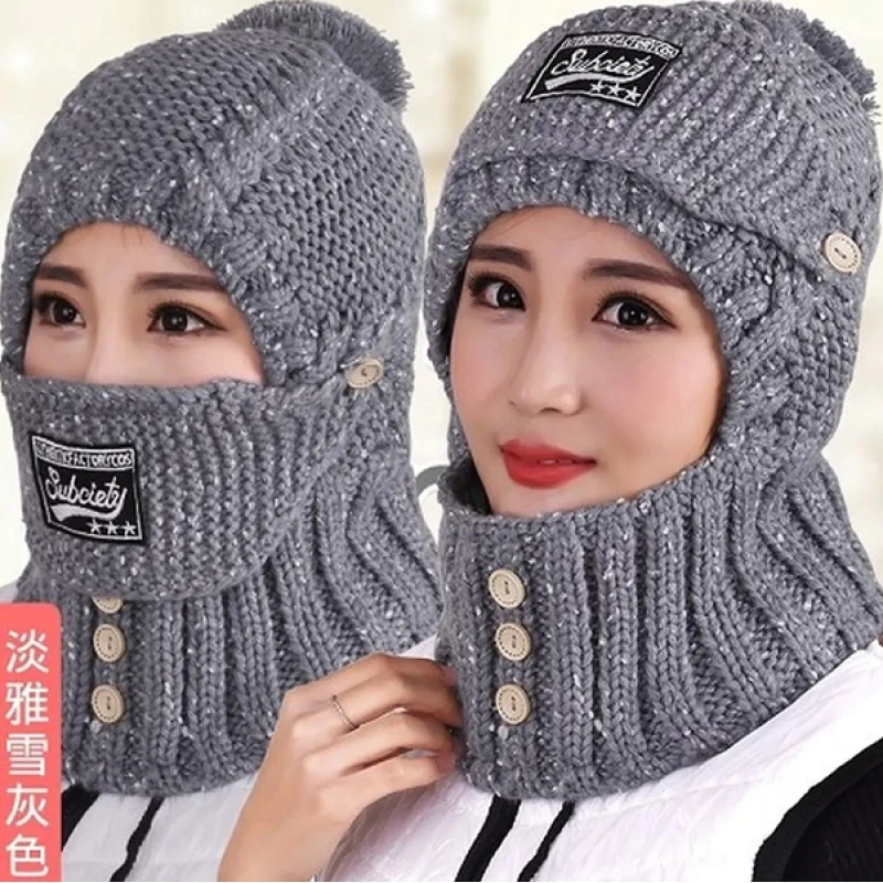 秋冬女骑行可拆卸帽子