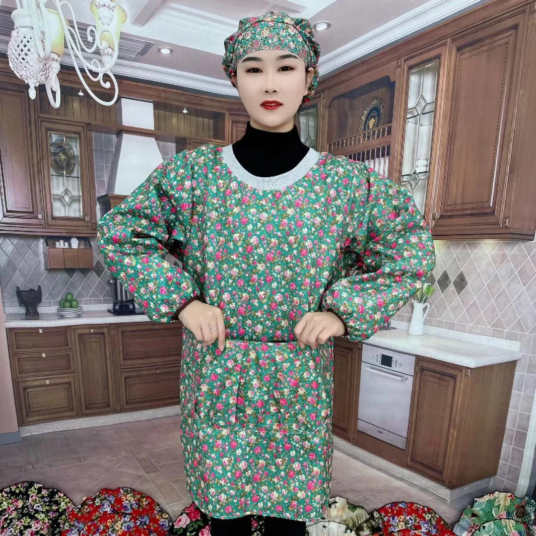 新款碎花罩衣围裙小毛巾款