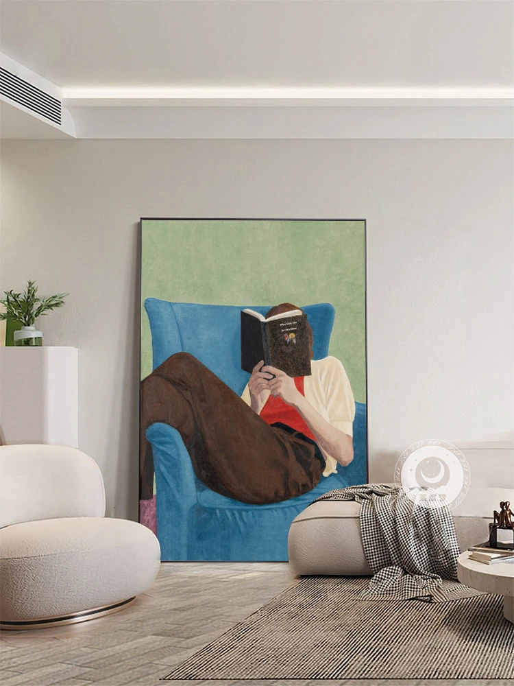 抽象人物客厅装饰画小众艺术感沙发背景挂画复古高级入户玄关壁画