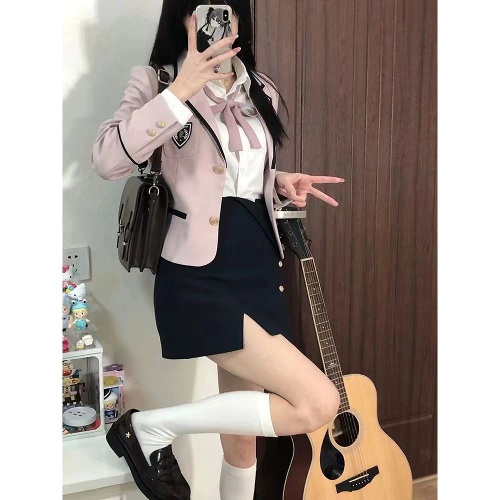 制服学院风可爱韩版西服套装女小西装外套女秋款
