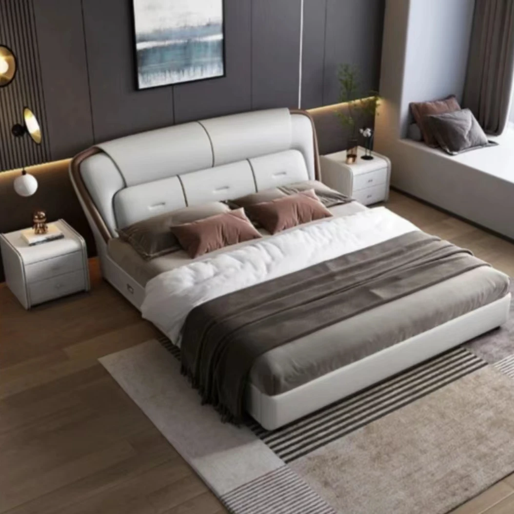 轻奢简约免洗北欧大床极简双人床婚床