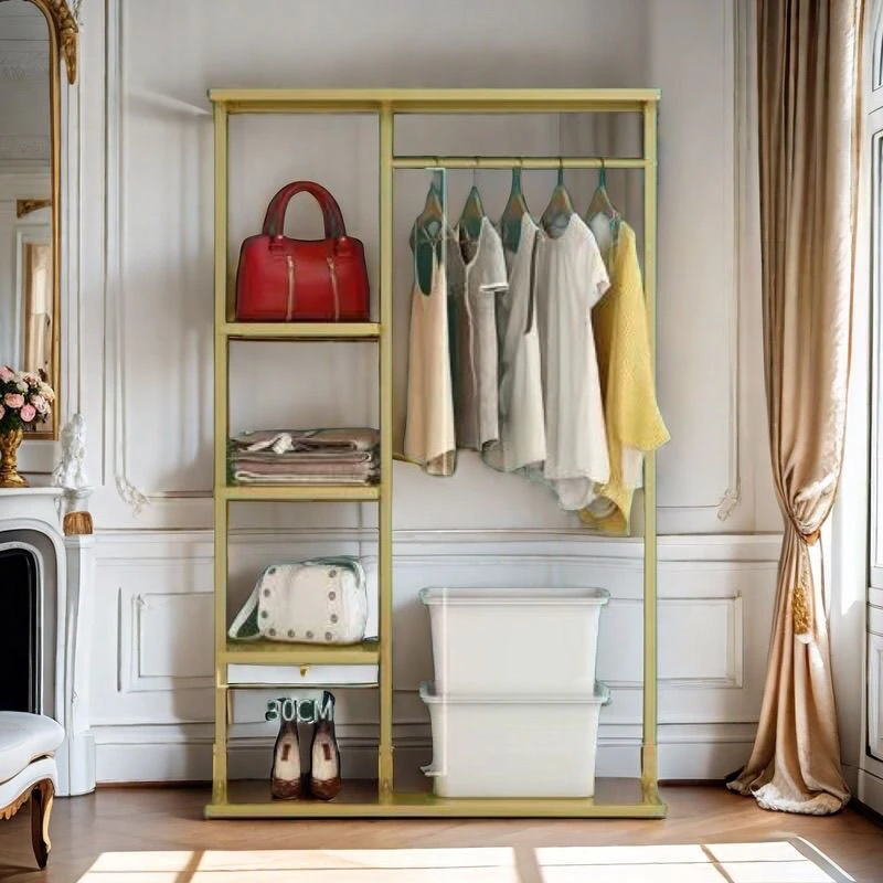 简约铁艺衣帽架卧室落地挂衣架服装店展示架