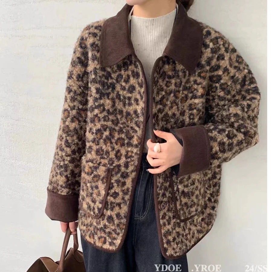 【宠粉专属】X907豹纹羊羔绒轻奢外套纯加厚高级感复古外套女