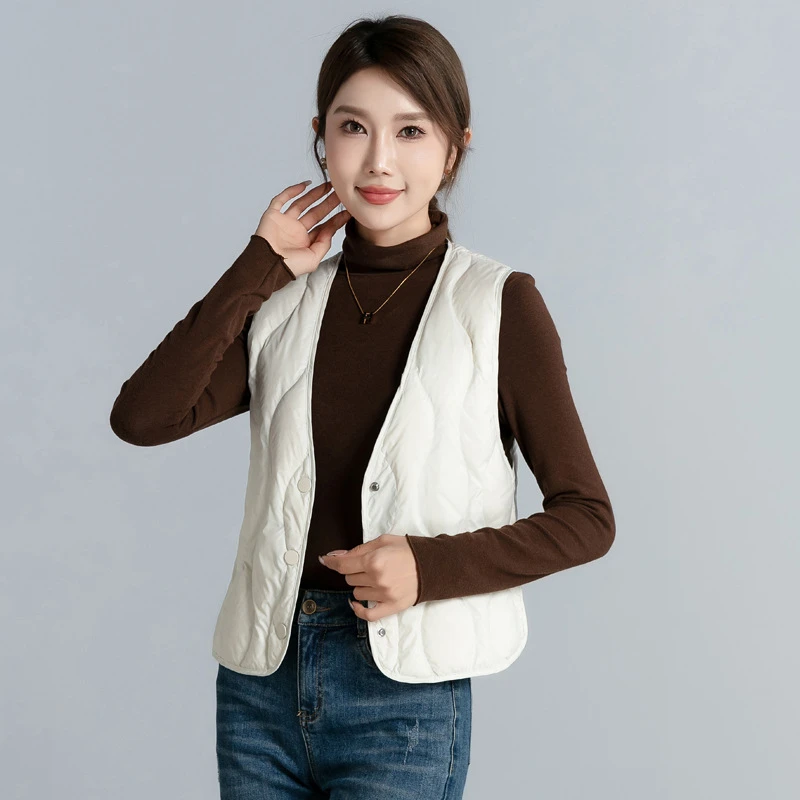 秋冬新款马甲女士韩版宽松休闲时尚羽绒马甲保暖内搭外穿加绒背心