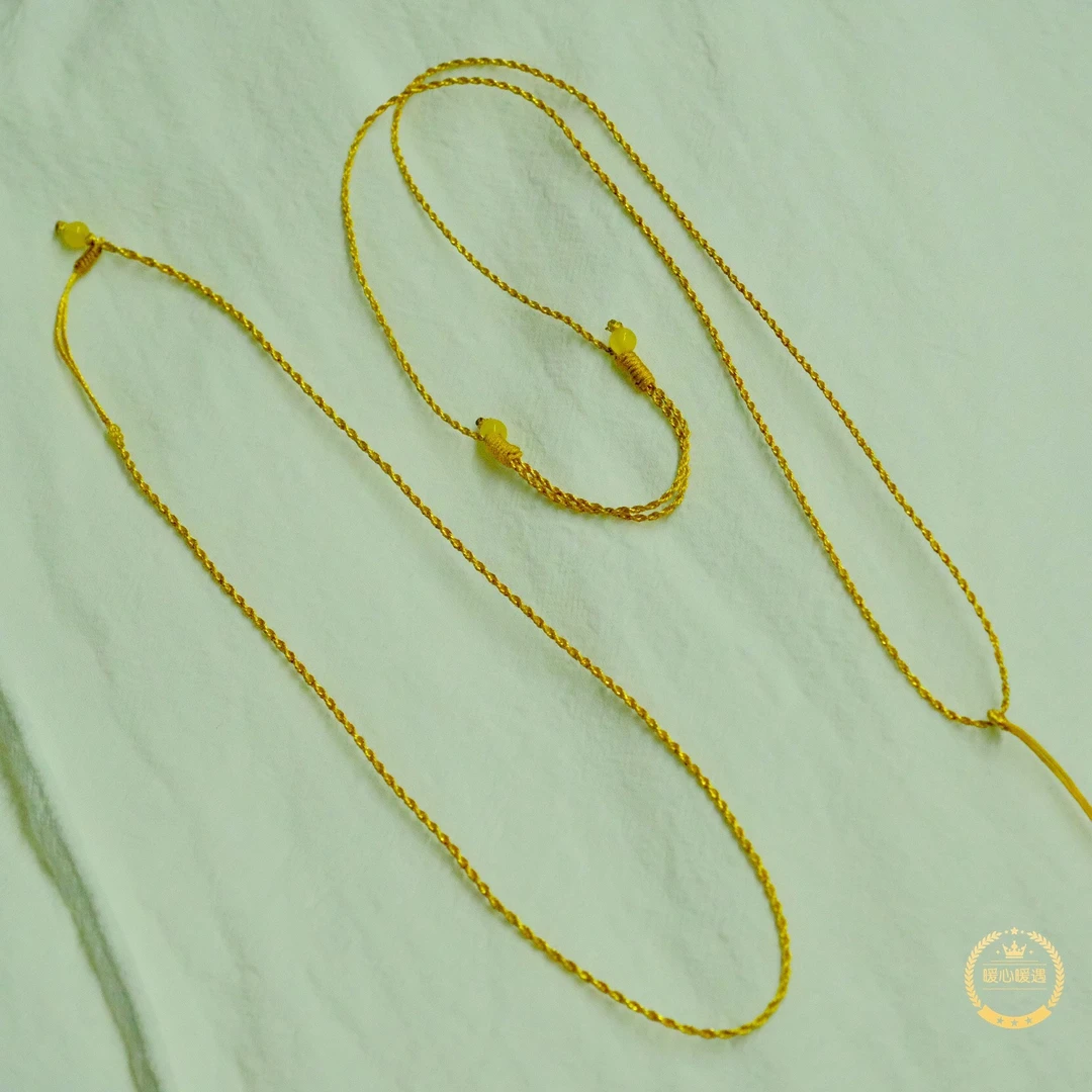 4纯手工金银线特细吊坠挂绳极简绳玉佩编绳