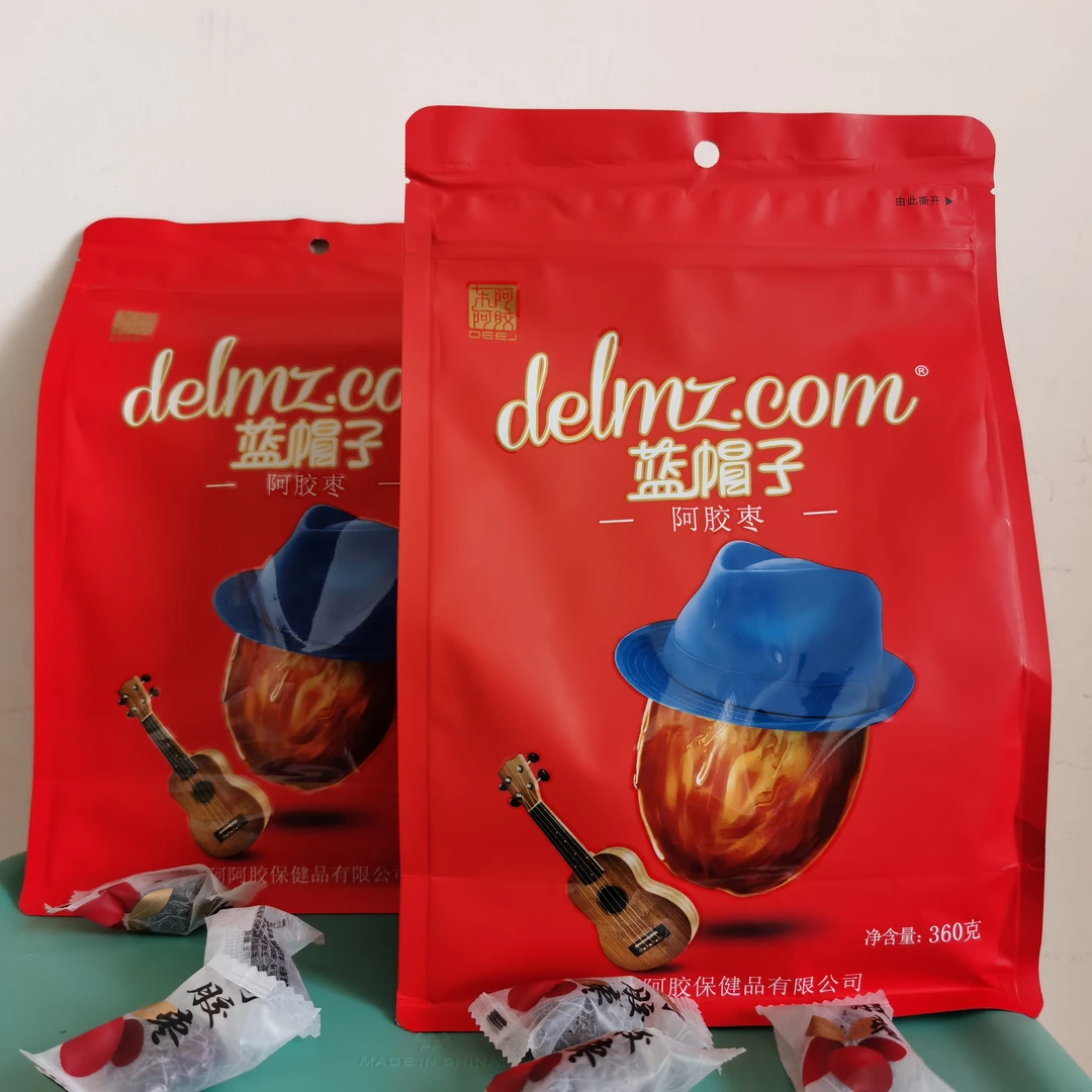 新日期东阿阿胶蓝帽子阿胶枣360g袋装即食阿胶红枣蓝帽子阿胶枣