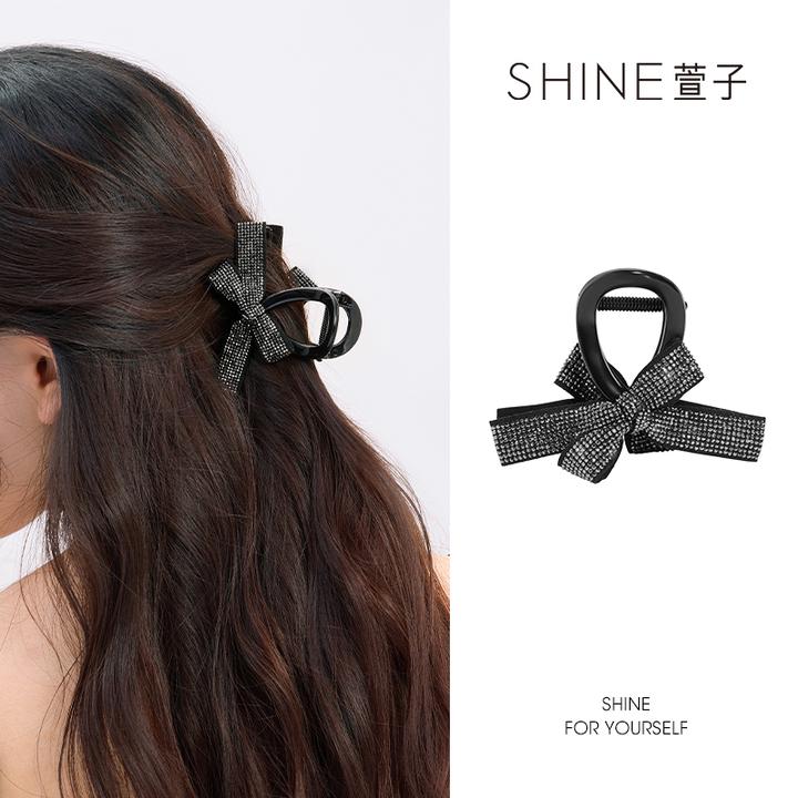 萱子 亚克力+聚酯纤维+合成晶体发夹头饰 SHINE奢华精致抓夹