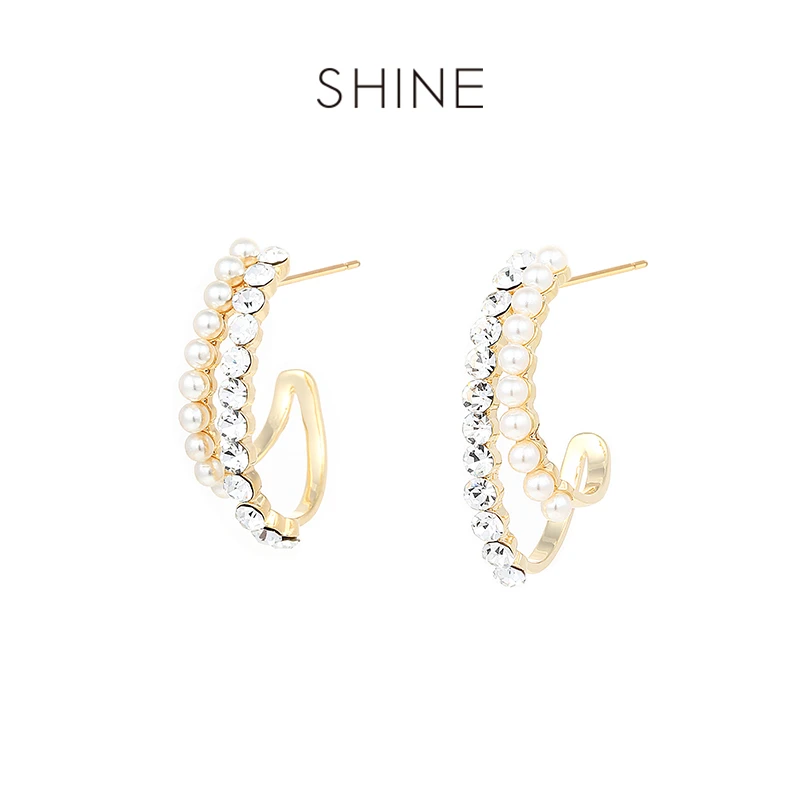 萱子 合金合成锆石耳饰 气质轻奢百搭精致简约商务冷淡风耳环耳钉