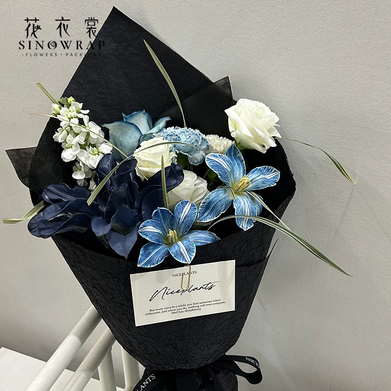 花衣裳水墨石纹包装纸石纹肌理纸鲜花花束包花纸