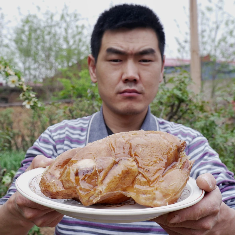 食味阿远老关家蒸鸡原味卤鸡麻椒味无添加净重600克开袋即食